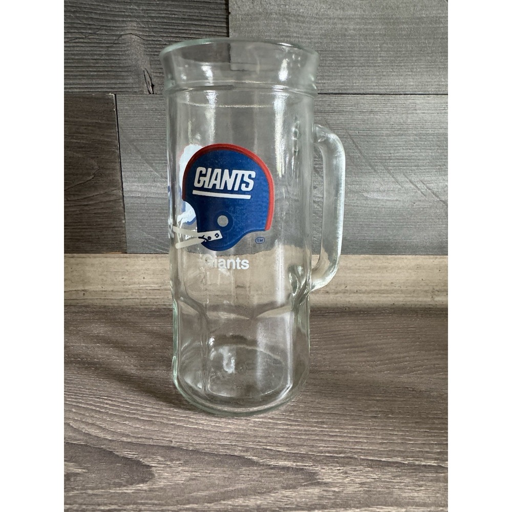 Vintage New York Giants NFL Beer Glass Stein Mug Fisher Nuts Nr/Mt Mint 20 Oz
